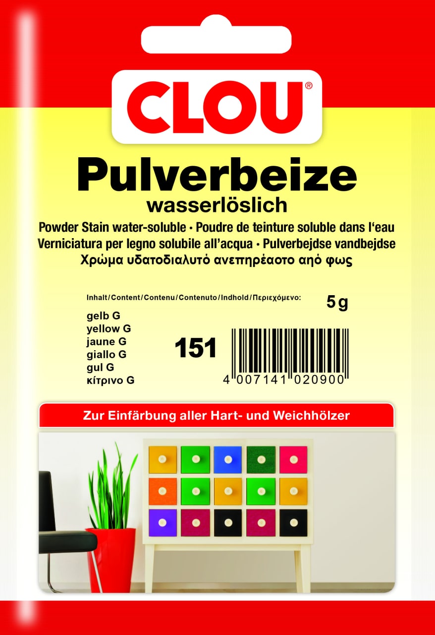 Práškové mořidlo do vody CLOU, 1 sáček, různé odstíny