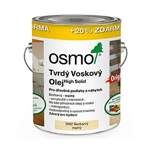 OSMO Tvrdý voskový olej Original 3062 Bezbarvý matný 3l (za cenu 2,5l balení)